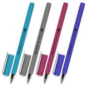 Ручка шариковая BRAUBERG SOFT TOUCH STICK «METALLIC», СИНЯЯ, мягкое покрытие, корпус ассорти, узел 0,7 мм, 143699