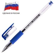 Ручка гелевая РОССИЯ «PATRIOT-GT», СИНЯЯ, корпус прозрачный, узел 0,7 мм, линия письма 0,4 мм, BRAUBERG, 143959