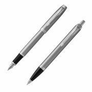 Набор PARKER «IM Stainless Steel CT»: шариковая ручка синяя и перьевая ручка синяя, 2183058