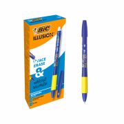 Ручка стираемая гелевая с грипом BIC «Gelocity Illusion», СИНЯЯ, корпус синий, линия 0,3 мм, 516518