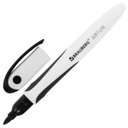 Маркер стираемый для белой доски ЧЕРНЫЙ, BRAUBERG «SOFT LITE», 3 мм, резиновая вставка, 152103