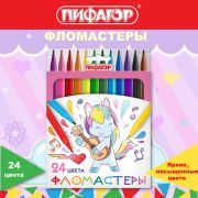 Фломастеры ПИФАГОР «ЕДИНОРОГ», 24 цвета, вентилируемый колпачок, 152450