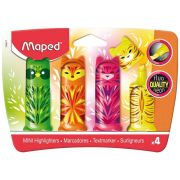 Набор текстовыделителей MAPED «Mini Friends» 4 шт., мини, АССОРТИ, FLUO PEP'S, линия 1-5 мм, 743677