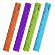 Линейка пластиковая 20 см, BRAUBERG «NEON», ассорти, пакет, 210773