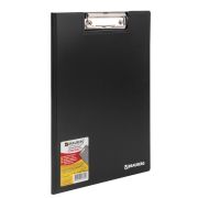 Папка-планшет BRAUBERG «Contract», А4 (315х230 мм), с прижимом и крышкой, пластиковая, черная, сверхпрочная, 1,5 мм, 223489