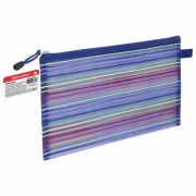 Папка-конверт на молнии формат B5+ (310х220 мм), сетчатая ткань, BRAUBERG «Stripes», 224047