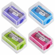 Точилка BRAUBERG KIDS «MINI», с контейнером, пластиковая, пастельные цвета ассорти, 271944