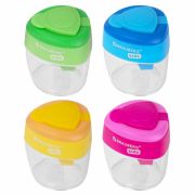 Точилка BRAUBERG KIDS «MAXI», 2 отверстия, с большим контейнером, трехгранный корпус, цвета ассорти, 271945