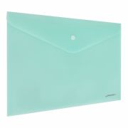 Папка-конверт с кнопкой BRAUBERG «Pastel», А4, матовая непрозрачная, аквамарин, ПРОЧНАЯ 0,2 мм, 272880