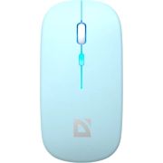 Мышь беспроводная DEFENDER Coda MB-261, 2.4 ГГц + BT, радужная подсветка, 3 кнопки + 1 колесо, 300 мАч, голубая, 52263