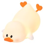 Ночник силиконовый LED «Утка» 101x150x85 мм, белый свет/RGB, таймер, изменение уровней яркости, USB, аккум.1200 мАч DASWERK (ДАСВЕРК) 238936