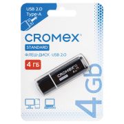 Флеш-диск 4 GB, CROMEX (КРОМЕКС) Standard USB 2.0, черный, 514156