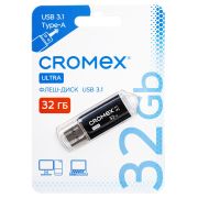 Флеш-диск 32 GB, CROMEX (КРОМЕКС) Ultra USB 3.1, металлический корпус, черный, 514163