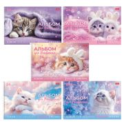 Альбом для рисования, обложка пластик, А4 24 л., спираль, HATBER, 198х300 мм, «Нежные мечты» (5 видов), 091533, 24А4Вгр