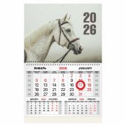 Календарь квартальный 2026 г., 1 блок, 1 гребень, магнитный курсор, мелованная бумага, BRAUBERG, «Символ года», 116912
