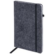 Блокнот А5 138x213 мм BRAUBERG «Voylok», войлок, резинка, держатель, 80 л., клетка, черный, 117134