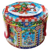 Подарок новогодний «КАРУСЕЛЬ», 600 г, НАБОР конфет, жестяная упаковка с ручкой, МОСУПАК