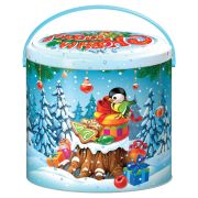 Подарок новогодний «СЛАДКОЕЖКА», 600 г, НАБОР конфет, жестяная упаковка с ручкой, МОСУПАК