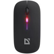 Мышь беспроводная DEFENDER Coda MB-261, 2.4 ГГц+BT, радужная, 3 кнопки + 1 колесо, 300 мАч, черная, 52261