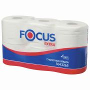 Бумага туалетная, спайка 6 шт., 2-слойная (6х48 м) Focus Extra, белая, 5067596, 5042265/5067596