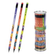 Карандаш чернографитный с принтом кросс-серия МОНСТРИКИ, 1 шт., HB, ластик, ассорти, BRAUBERG, 182110