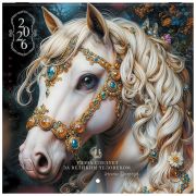 Календарь настенный перекидной 2026 г., BRAUBERG, 12 листов, 21,4х21,4 см, МИНИ, «Волшебная лошадь», 116940