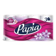 Бумага туалетная быт., спайка 8 шт., 3-слойная (8х16,5 м), PAPIA, аромат «Балийский цветок», 5080738