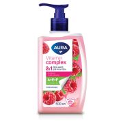 Мыло жидкое 2в1 для рук и тела 500 мл AURA Vitamin Complex «Малина и витамины», 13356