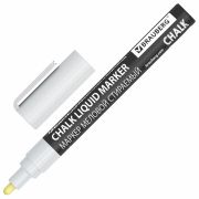 Маркер меловой CHALK LIQUID MARKER, БЕЛЫЙ, 3 мм, стираемый, BRAUBERG «CHALK», 152585