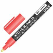 Маркер меловой CHALK LIQUID MARKER, КРАСНЫЙ, 3 мм, стираемый, BRAUBERG «CHALK», 152589