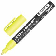 Маркер меловой CHALK LIQUID MARKER, ЖЕЛТЫЙ, 3 мм, стираемый, BRAUBERG «CHALK», 152590