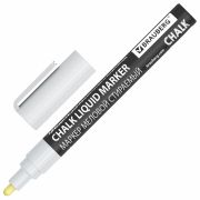 Маркеры меловые CHALK LIQUID MARKER, БЕЛЫЕ, НАБОР 3 шт., 3 мм, СТИКЕРЫ В ПОДАРОК, BRAUBERG, 152595
