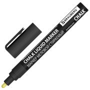 Маркер меловой CHALK LIQUID MARKER, ЧЕРНЫЙ, 3 мм, стираемый, BRAUBERG «CHALK», 152600