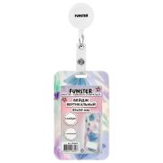 Бейдж вертикальный с 3D-печатью «Pastel grade» (85х54 мм), с рулеткой, СЛАЙДЕР, FUNSTER (ФАНСТЕР), 238842