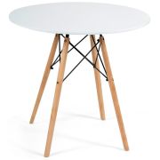 Стол CINDY NEXT (mod. 70-80 MDF) металл/мдф/бук, белый/натуральный, D80х75см