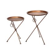 Набор из 2-х складных столиков Secret De Maison DEWI ( mod. M-5259 AB ) металл, 47х47х67/39х39х54, античная медь