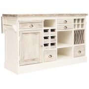 Кухонный остров Secret De Maison RIVIERA ( mod.2248A ) дерево манго, 155х85х95см, Antique white/white wash