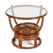 Столик журнальный со стеклом «BENOA» 5005 Pecan (коричневый)
