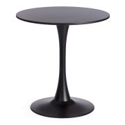 Стол TULIP 70 (mod. 46) металл / МДФ, Black (черный), D70x75см