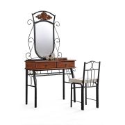 Столик туалетный CANZONA (столик/зеркало + стул) 95х46х162см, черный/красный дуб