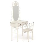Столик туалетный CANZONA (столик/зеркало + стул) 95х46х162см, Белый (butter white)