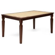 CT 3760P (ЭМИР) Стол с плиткой дерево гевея/плитка, 152х94х70см, Тёмный Дуб, Ножки «D», рисунок-угловой Цветы