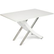 Стол ARNO (mod.EDT-H016) мдф high gloss, закаленное стекло, металл, 120х80х75см, Белый (White)