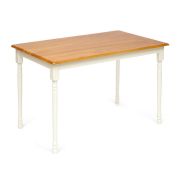 Стол обеденный COUNTRY (mod. TB3048-01) дерево гевея, 120х75х75см, oak/ivory white ( дуб/слоновая кость)