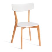 Стул Claire/Клеар сиденье МДФ, опоры дерево гевея, белый/натуральное дерево, 48х49,5х81,5хш44см