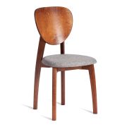 Стул Diamante/Диамант мягкое сидение бук, 42х42х85см, темный орех (тобако), ткань шерсть серая, серый