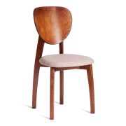 Стул Diamante/Диамант мягкое сидение бук, 42х42х85см, темный орех (тобако), ткань шерсть коричневая, бежевый