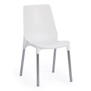 Стул GENIUS (mod 75) металл/пластик, 46x56x84cм, белый/ножки хром