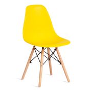Стул CINDY (EAMES) (mod. 1801) дерево бук/металл/сиденье пластик, 45x51x82 см, Yellow (Желтый)