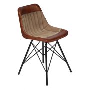 Стул Secret de Maison Gets/Гетц (мод. M-14529) металл/кожа буйвола/ткань хлопок, 78х45х51см, коричневый/ткань: винтаж